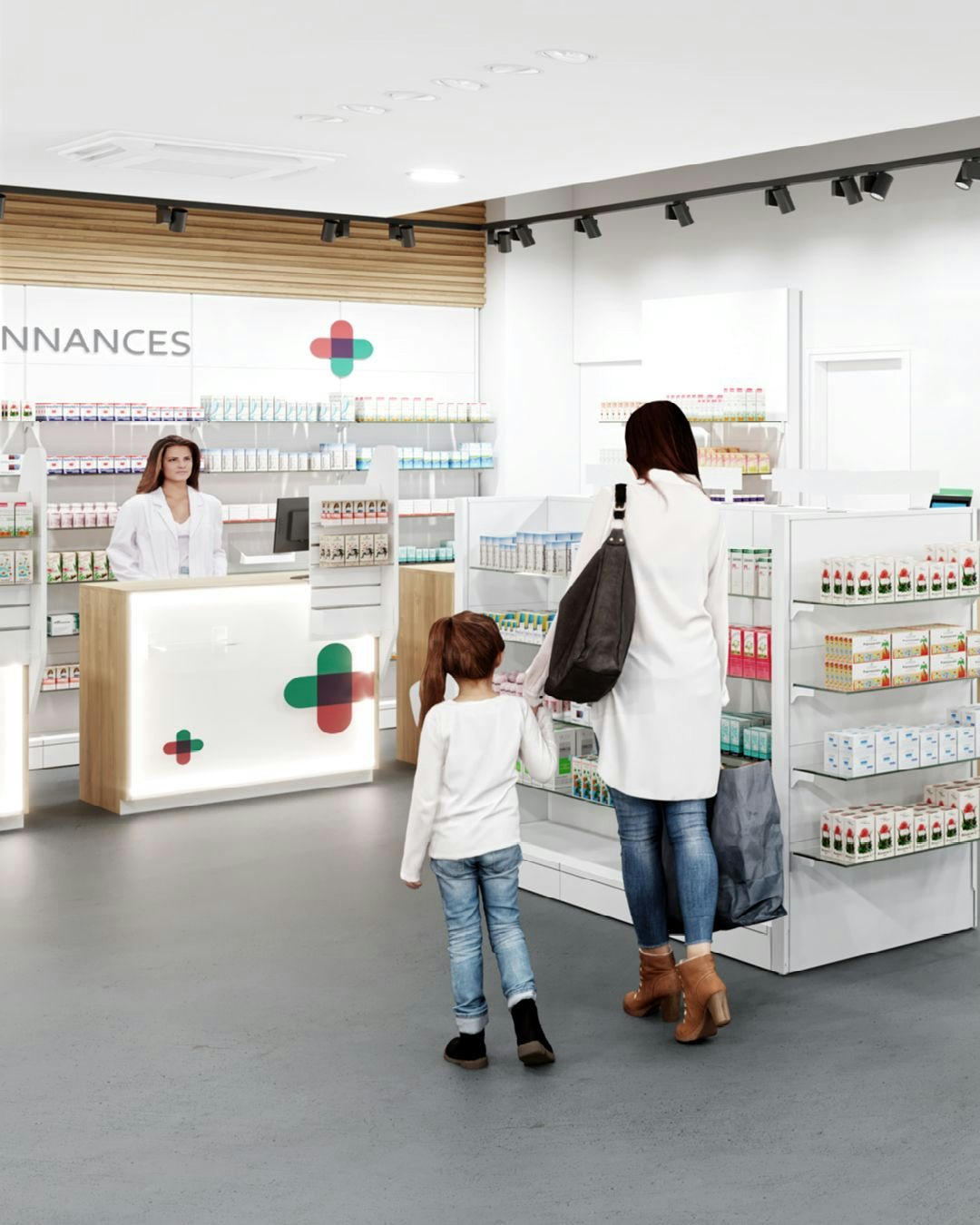 2ème image 3D de la pharmacie marti à la Place Pury.